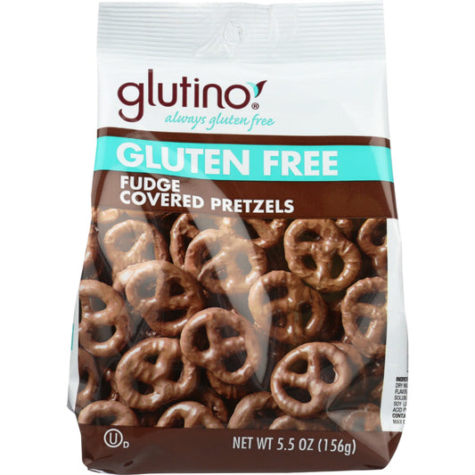 GLUTINO - Gluten Free Fudge Covered Pretzels 5.5OZ ( Pack of 12)