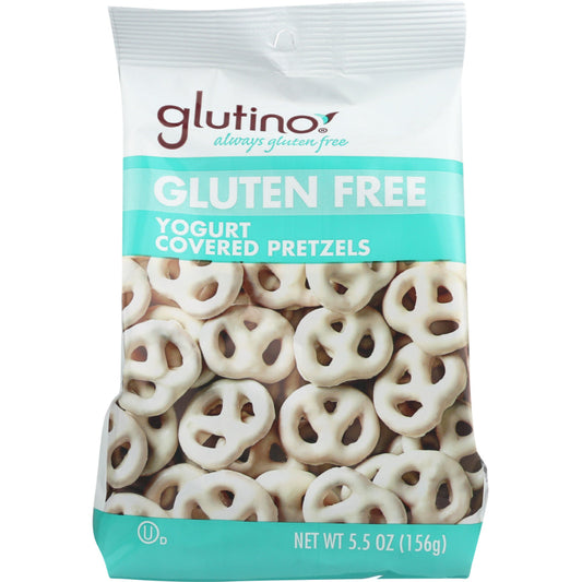 GLUTINO - Gluten Free Yogurt Covered Pretzels 5.5OZ ( Pack of 12)