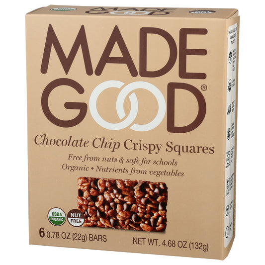 MADEGOOD - Crispy Squares, Chocolate Chip 4.68OZ ( Pack of 6)