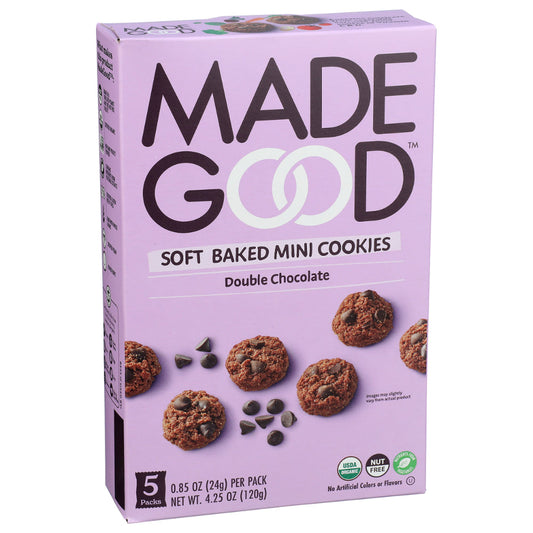 MADEGOOD - Mini Double Chocolate Cookies 5 Count 4.25OZ ( Pack of 6)