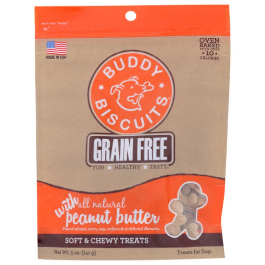 Buddy Biscuits - Grain-Free Soft and Chewy Treats Natural Peanut Butter - 5oz