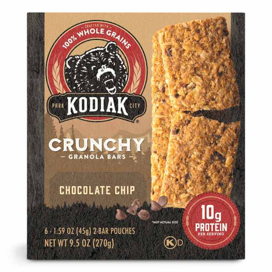 KODIAK - Chocolate Chip Granola Bar 9.5OZ ( Pack of 12)