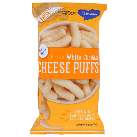 BARBARAS - Baked White Cheddar Cheese Puffs 5.5OZ ( Pack of 12)
