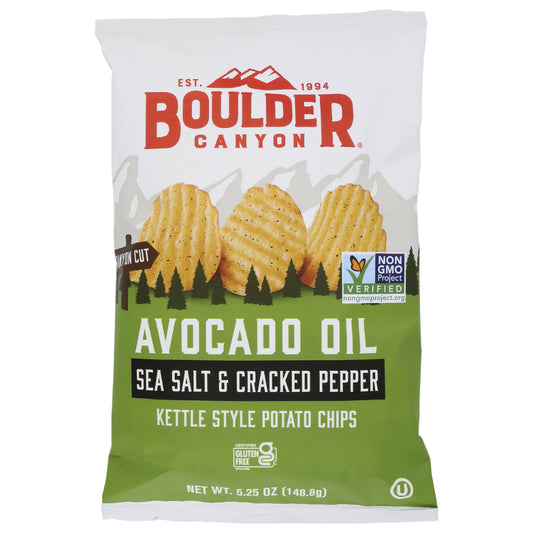 BOULDER CANYON - Avocado Oil Sea Salt & Pepper Chips 5.25OZ ( Pack of 12)
