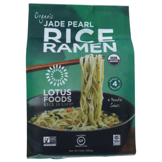 LOTUS FOODS - Jade Pearl Rice Ramen 4 Noodle Cakes 10OZ ( Pack of 6)