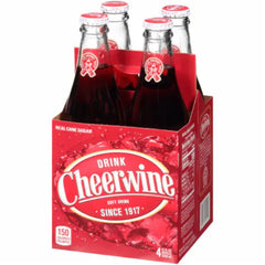 CHEERWINE - Cheerwine Zero Sugar Soda Glass Bottles 4-Pack 48FO ( Pack of 6)