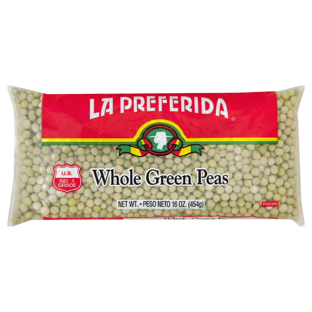 LA PREFERIDA - Bean Green Pea Whole Polybag 16OZ ( Pack of 24)