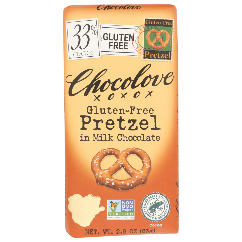 CHOCOLOVE - Pretzel in Milk Chocolate 2.9OZ ( Pack of 12)