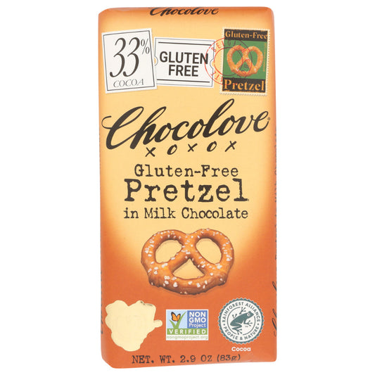 CHOCOLOVE - Pretzel in Milk Chocolate 2.9OZ ( Pack of 12)