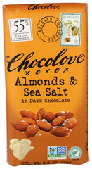 CHOCOLOVE - Chocolove Dark Chocolate Bar with Sea Salt & Almonds 3.2OZ ( Pack of 12)