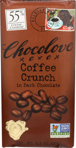 CHOCOLOVE - Chocolove Dark Chocolate Bar with Coffee Crunch 3.2OZ ( Pack of 12)