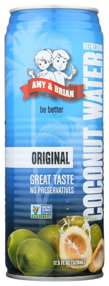 Amy & Brian - Natural Coconut Juice, Pulp-Free, 17.5 fl oz | Pack of 12 - PlantX US