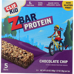 CLIF KID - ZBar Protein Chocolate Chip 5 Bars 6.35OZ ( Pack of 6)