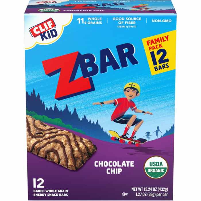 CLIF KID - Chocolate Chip Kid's ZBars 15.24OZ ( Pack of 6)