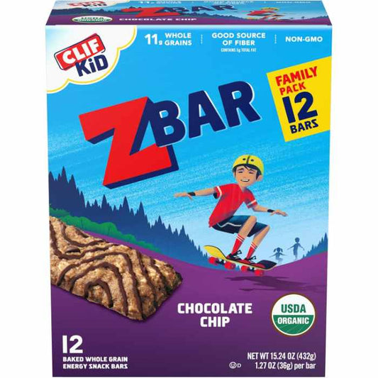 CLIF KID - Chocolate Chip Kid's ZBars 15.24OZ ( Pack of 6)