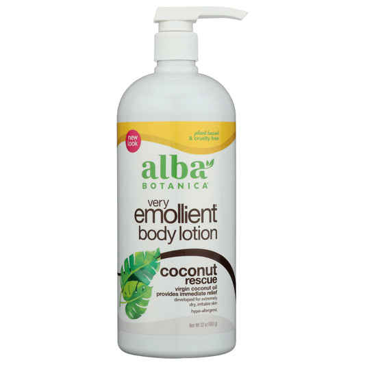 ALBA BOTANICA - Coconut Rescue Very Emollient Body Lotion 32OZ ( Pack of 1)