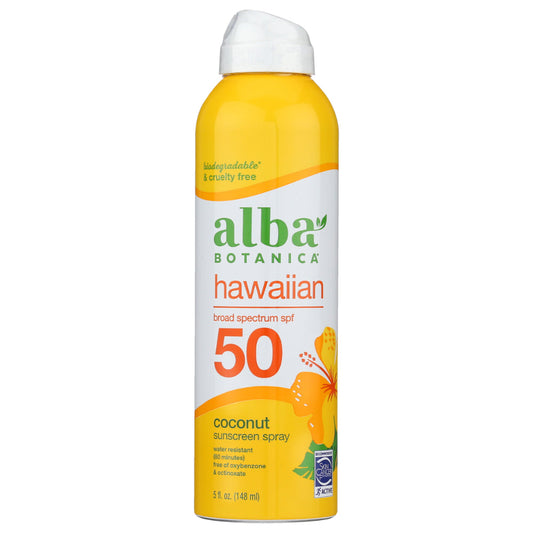 ALBA BOTANICA - Hawaiian Spf50 Coconut Sunscreen Spray 5FO ( Pack of 1)