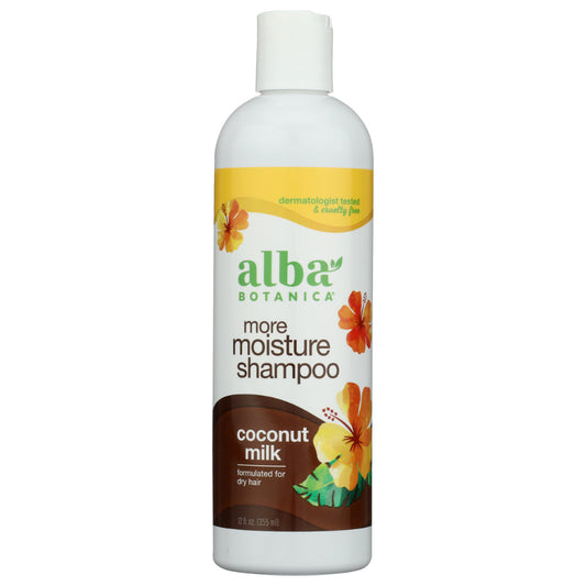ALBA BOTANICA - More Moisture Coconut Milk Shampoo 12OZ ( Pack of 1)