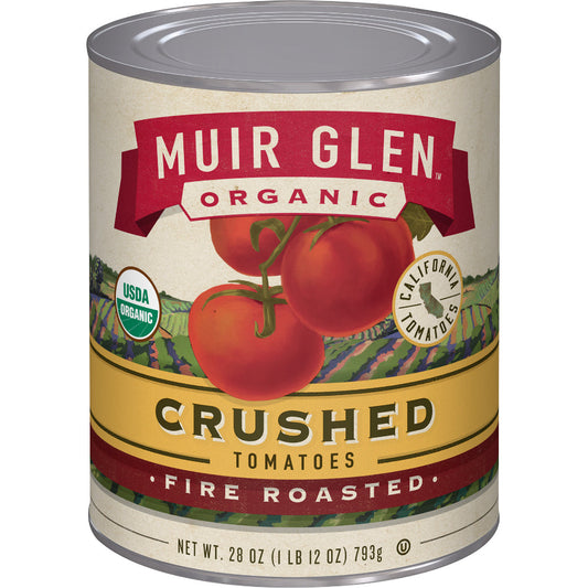 MUIR GLEN - Organic Crushed Tomatoes Fire Roasted 28OZ ( Pack of 12)