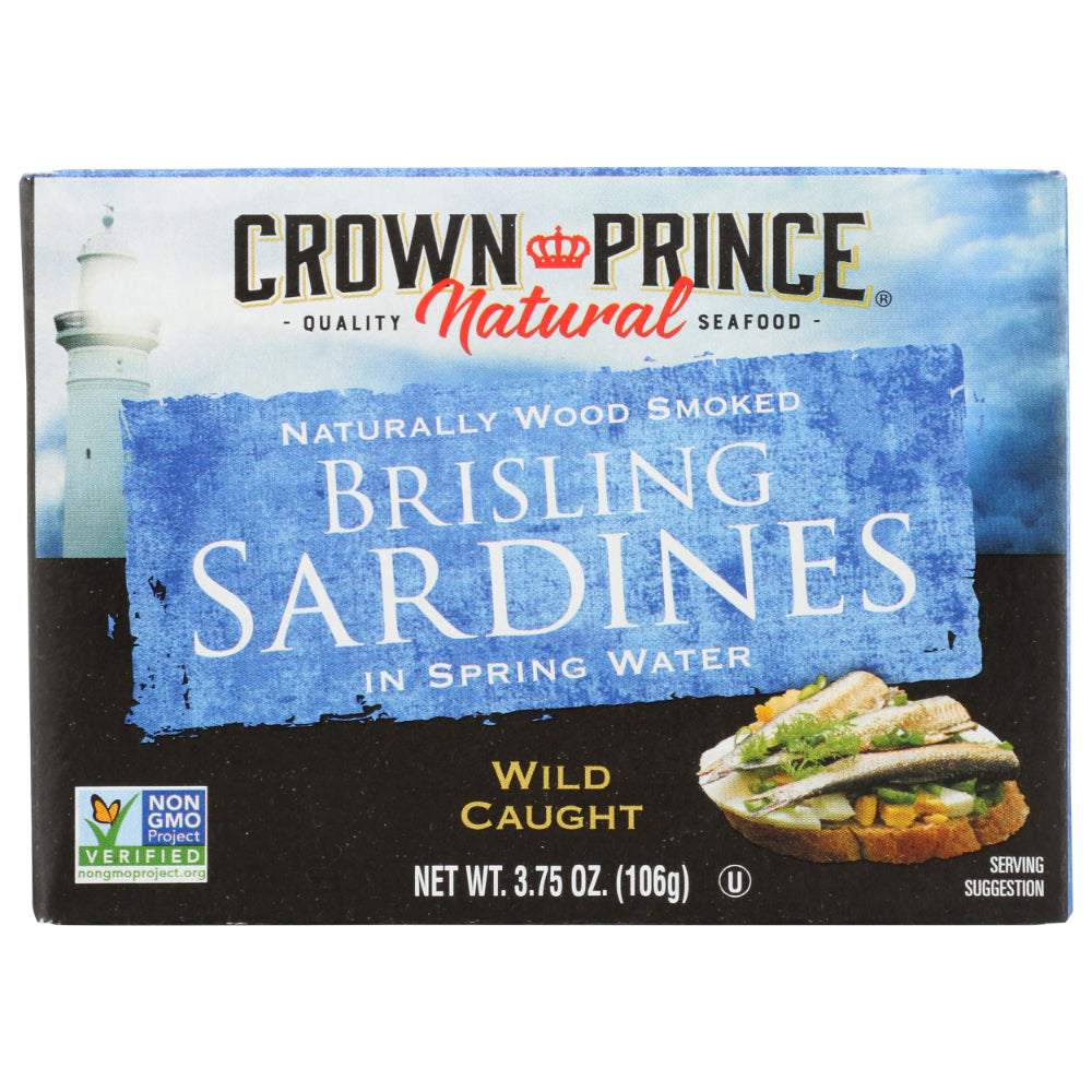 CROWN PRINCE - Brisling Sardines in Water 3.75OZ ( Pack of 12)