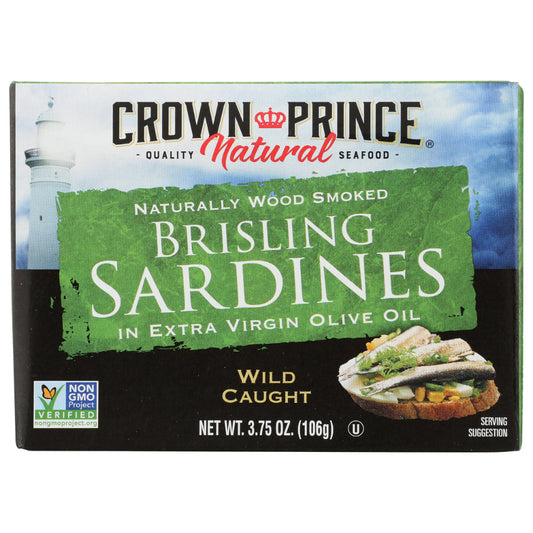 CROWN PRINCE - Brisling Sardines in Olive Oil 3.75OZ ( Pack of 12)