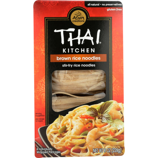 THAI KITCHEN - Brown Rice Noodles 8OZ ( Pack of 6)