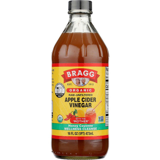 BRAGG - Organic Apple Cider Vinegar Honey Cayenne 16FO ( Pack of 12)