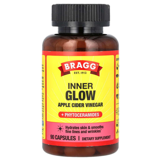 BRAGG - Inner Glow Apple Cider Vinegar Plus Phytoceramides Capsules 90CP ( Pack of 1)