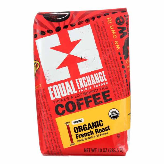 EQUAL EXCHANGE - Organic Ground French Roast Coffee 10OZ ( Pack of 6)