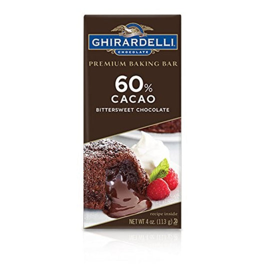 GHIRARDELLI - Chocolate Baking Bar 60% Bittersweet 4OZ ( Pack of 12)