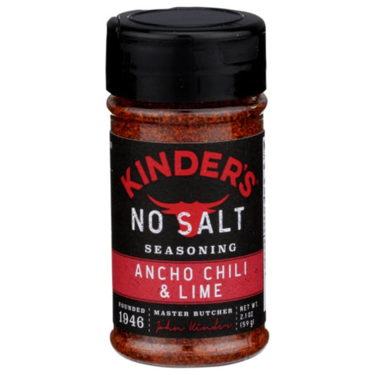 Kinder's - No Salt Ancho Chili & Lime Seasoning 2.1 OZ - (Pack of 8)