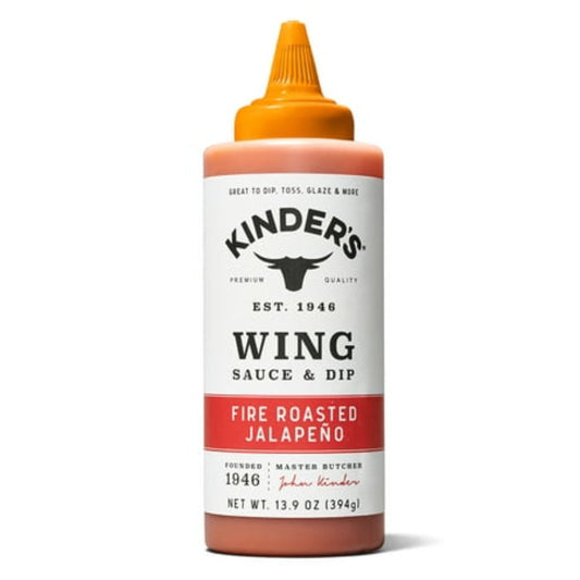 KINDERS - Fire Roasted Jalapeno Wing Sauce & Dip 13.9OZ ( Pack of 6)