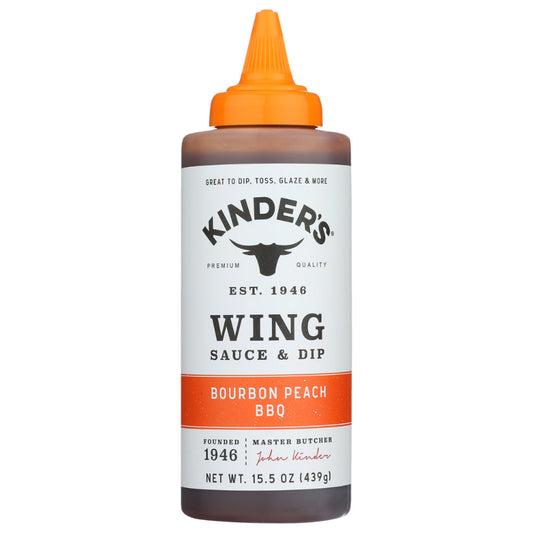 KINDERS - Bourbon Peach Bbq Wing Sauce & Dip 15.5OZ ( Pack of 6)