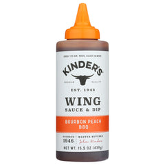 KINDERS - Bourbon Peach Bbq Wing Sauce & Dip 15.5OZ ( Pack of 6)