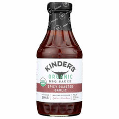 KINDERS - Organic BBQ Sauce Spicy Roasted Garli 20OZ ( Pack of 6)