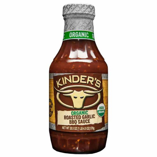 KINDERS - Organic BBQ Sauce Roasted Garlic 20.5OZ ( Pack of 6)
