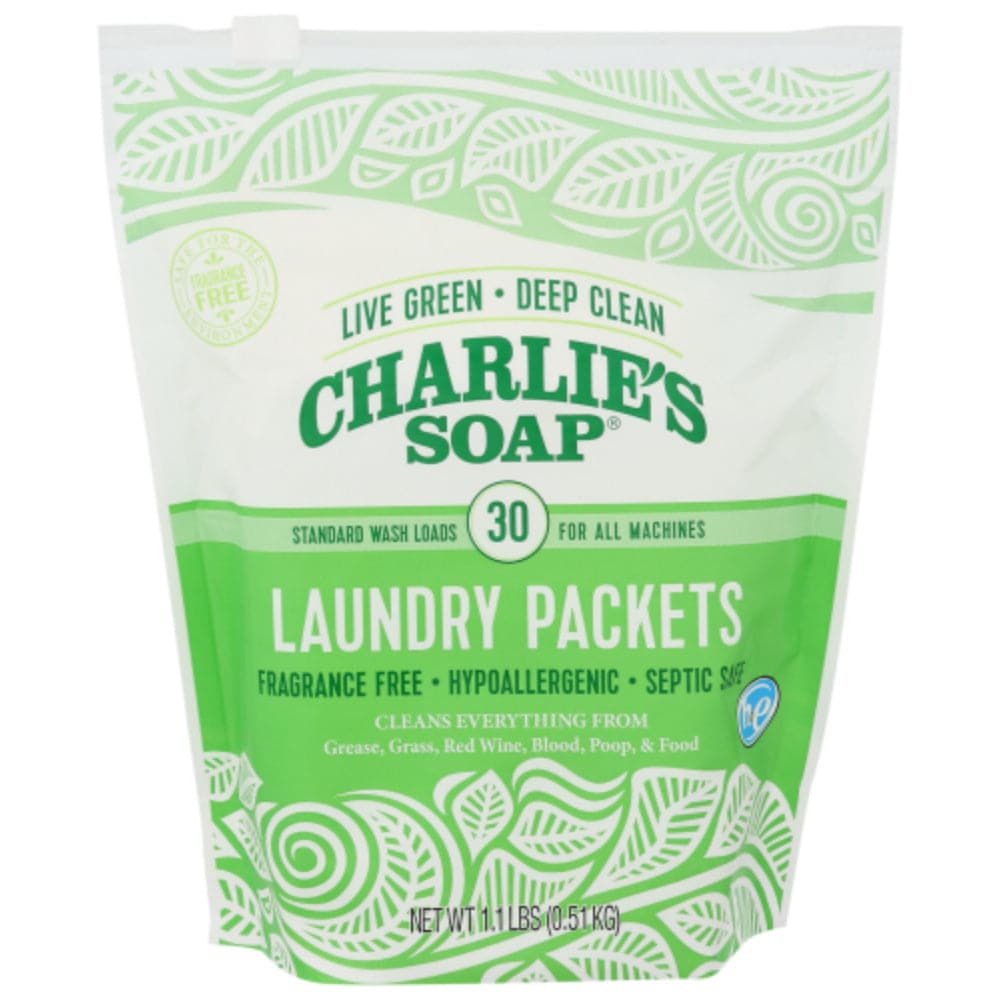 Charlie's Soap – Fragrance Free Laundry Detergent Packets