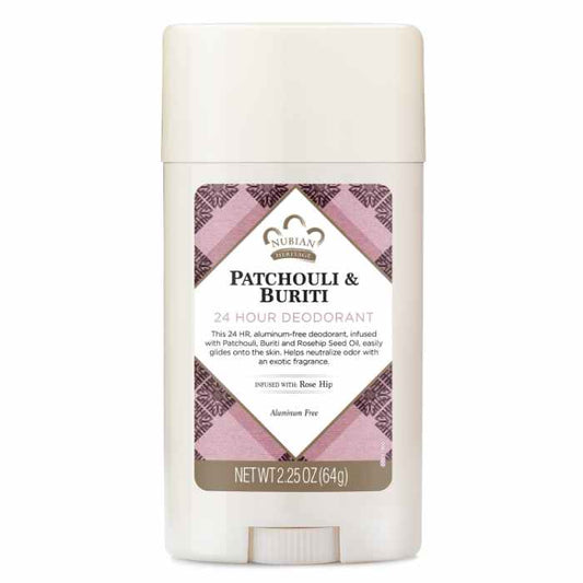 NUBIAN HERITAGE - Patchouli & Buriti Oil Deodorant 2.25OZ ( Pack of 3)