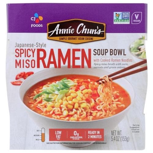 Annie Chun's Spicy Miso Ramen Soup Bowl - 5.4 oz
 | Pack of 6 - PlantX US