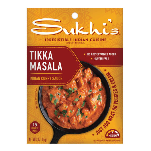 SUKHIS - Gluten-Free Tikka Masala Sauce 3OZ ( Pack of 6)