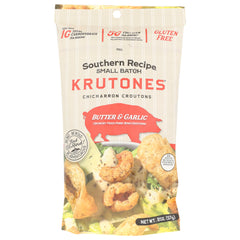 SOUTHERN RECIPE SMALL BATCH - Butter & Garlic Pork Krutones Chicharron Croutons 2OZ ( Pack of 6)