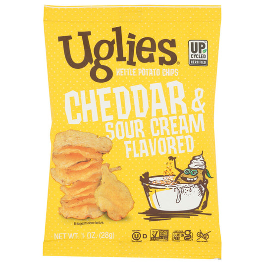 UGLIES - Chips Cheddar & Sour Cream 1OZ ( Pack of 32)
