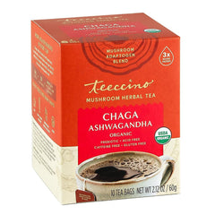 Teeccino - Ashwagandha Mushroom Tea 10 CT - Pack of 6