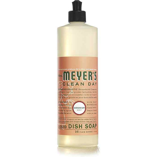 MRS MEYERS CLEA - Dish Soap, Liquid, Geranium 16OZ ( Pack of 6)