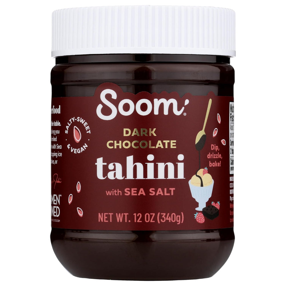 SOOM FOODS - Dark Chocolate Tahini with Sea Salt 12OZ ( Pack of 6)