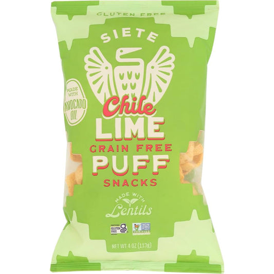 SIETE - Chile Lime Grain Free Puff Snacks 4OZ ( Pack of 6)