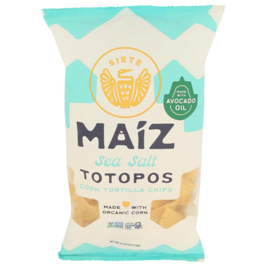 Siete - Sea Salt Grain Free Tortilla Corn Chips 7.5 OZ - Pack of 6