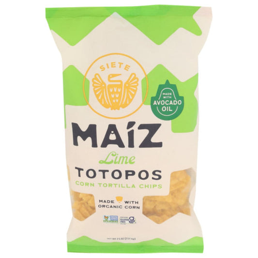 Siete - Totopos Lime Tortilla Corn Chips 7.5 OZ - Pack of 6