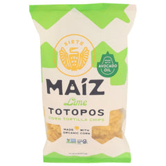 Siete - Totopos Lime Tortilla Corn Chips 7.5 OZ - Pack of 6