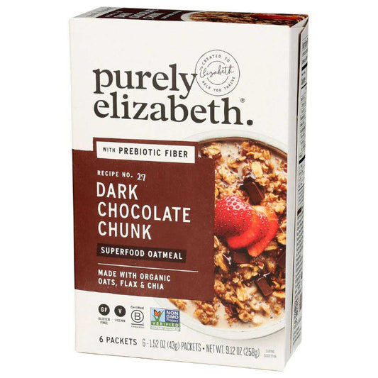 PURELY ELIZABETH - Superfood Oatmeal Dark Chocolate Chunk 9.12OZ ( Pack of 6)